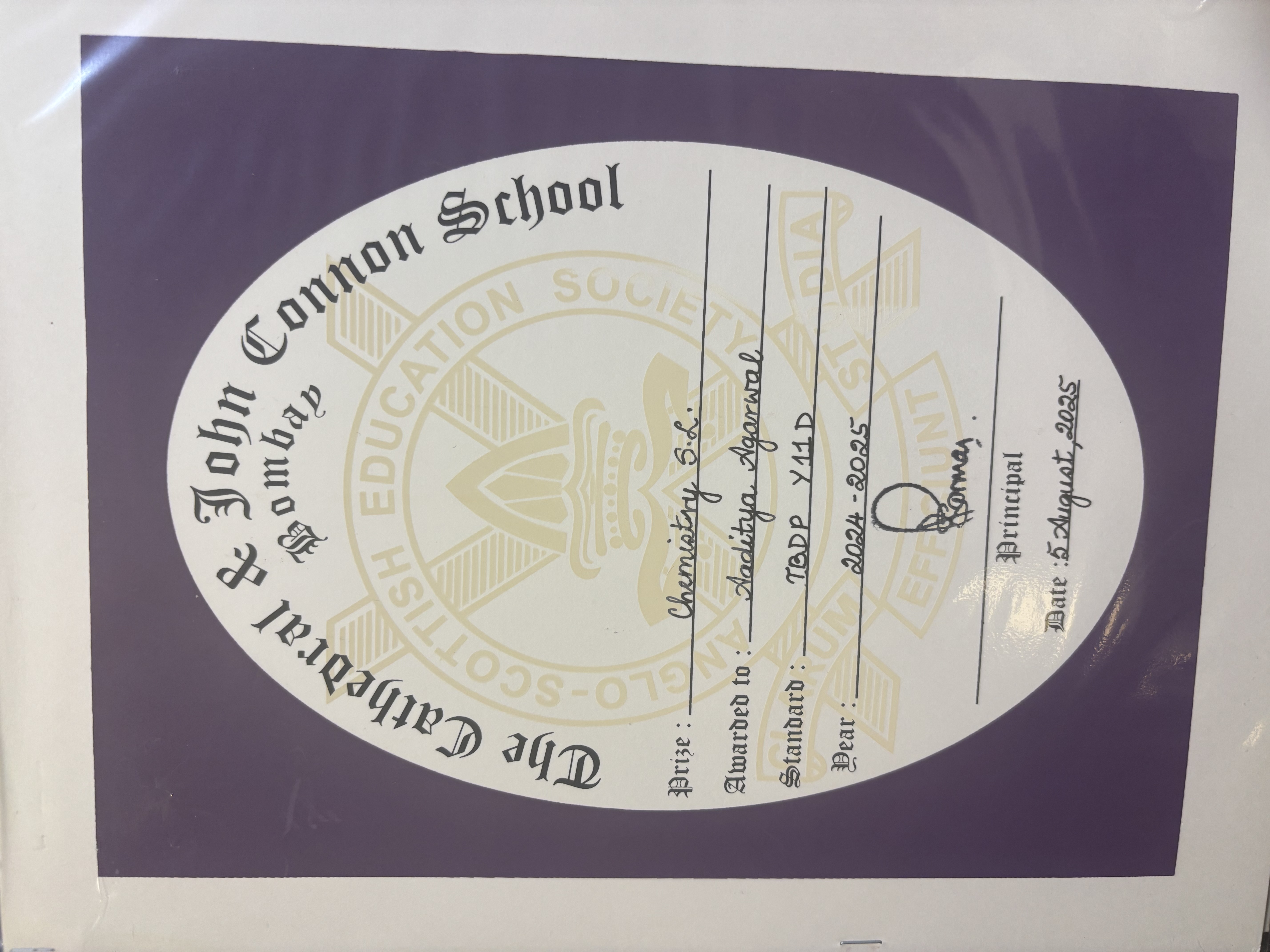 Chemistry Subject Prize